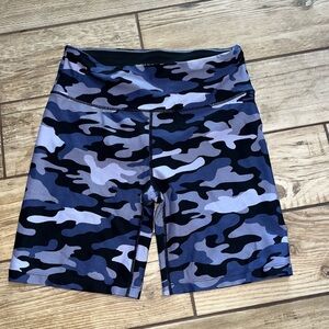 Calvin Klein Blue Camo Biker Shorts